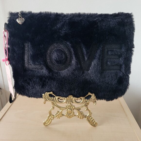OMG Handbags - OMG Accessories Ladies Faux Fur LOVE Wristlet